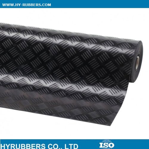 Black checker anti-slip rubber sheet exporters